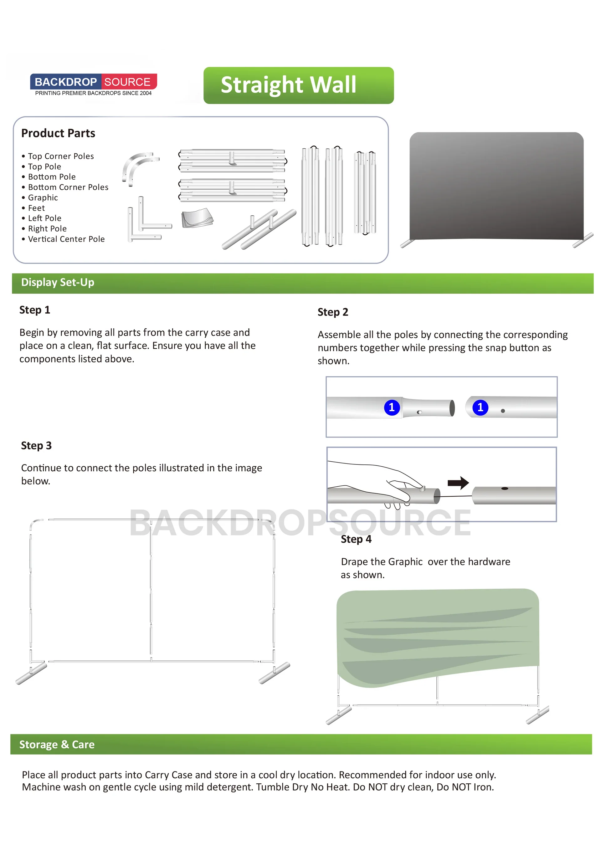 Premium Straight Tension Fabric Backdrop Display